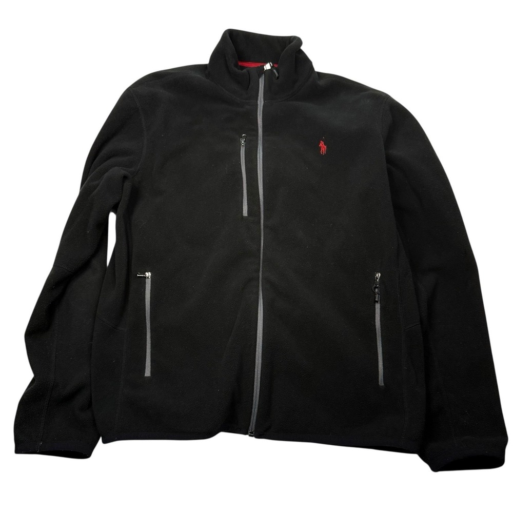 Polo Ralph Lauren Performance Jacket Fleece Large Full Zip Black Men's